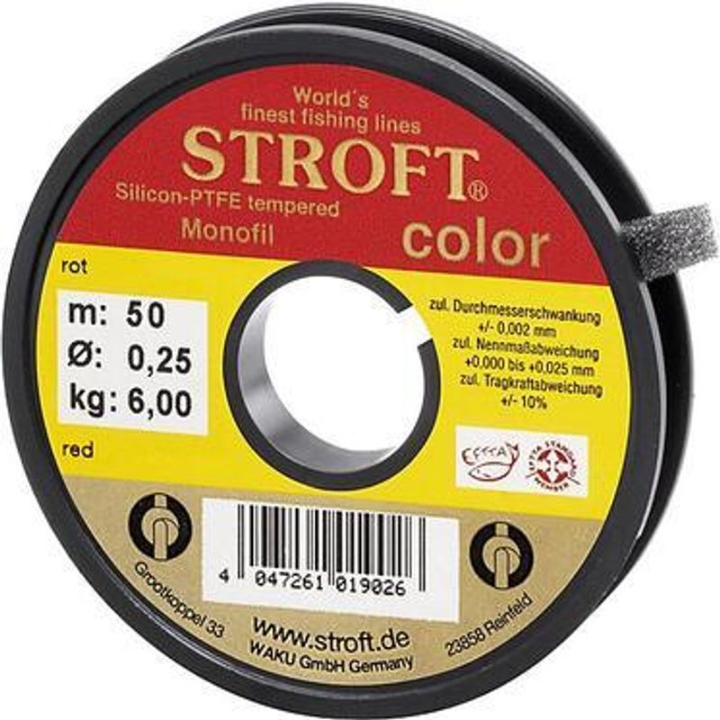 Isfiskesene Stroft Rød 0,25mm